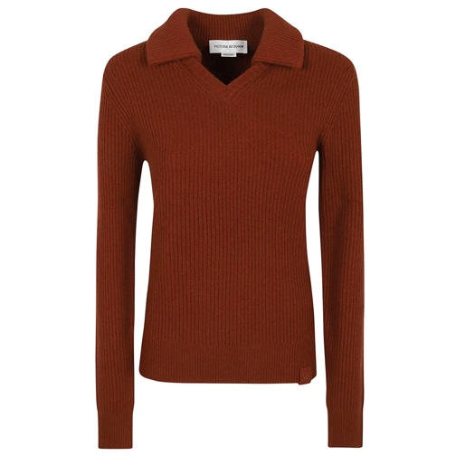 Victoria Beckham Pullover Double Collared Jumper Brown