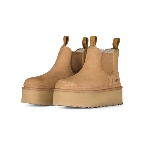 UGG Schnürschuhe Chelsea Boot Neumel mit Plateau Hellbraun