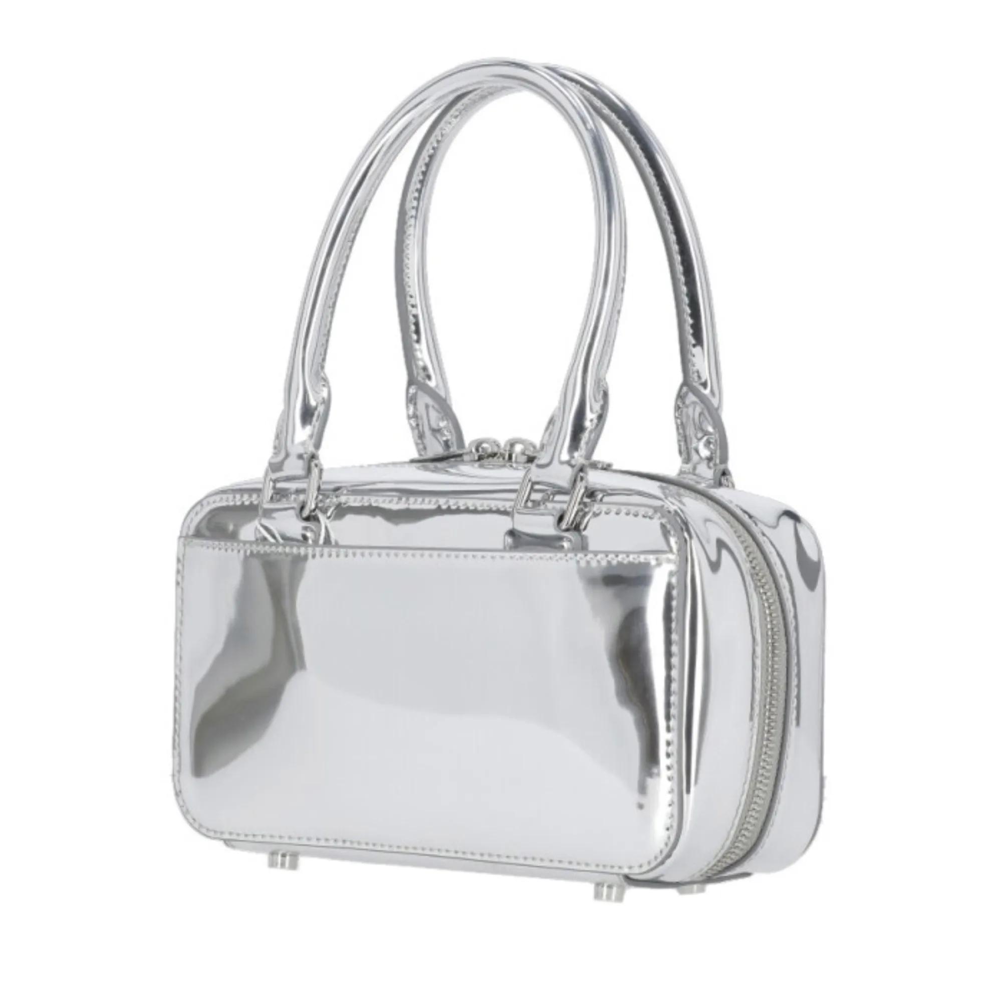 Self-portrait Crossbody bags Silver Leather Handbag in zilver