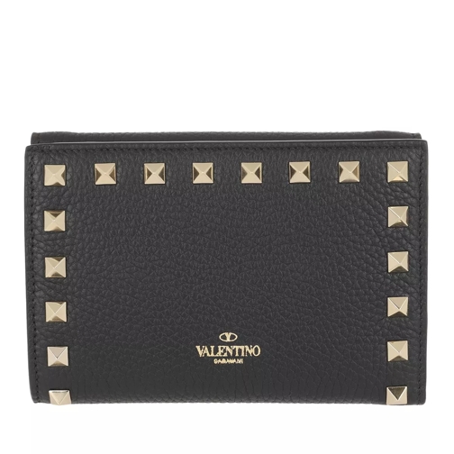 Valentino Garavani Wallet Leather Black Tvåveckad plånbok