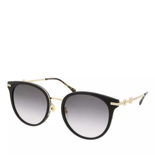 Gucci GG1015SK-001 56 Sunglass Woman Injection Black-Gold-Grey Sonnenbrille