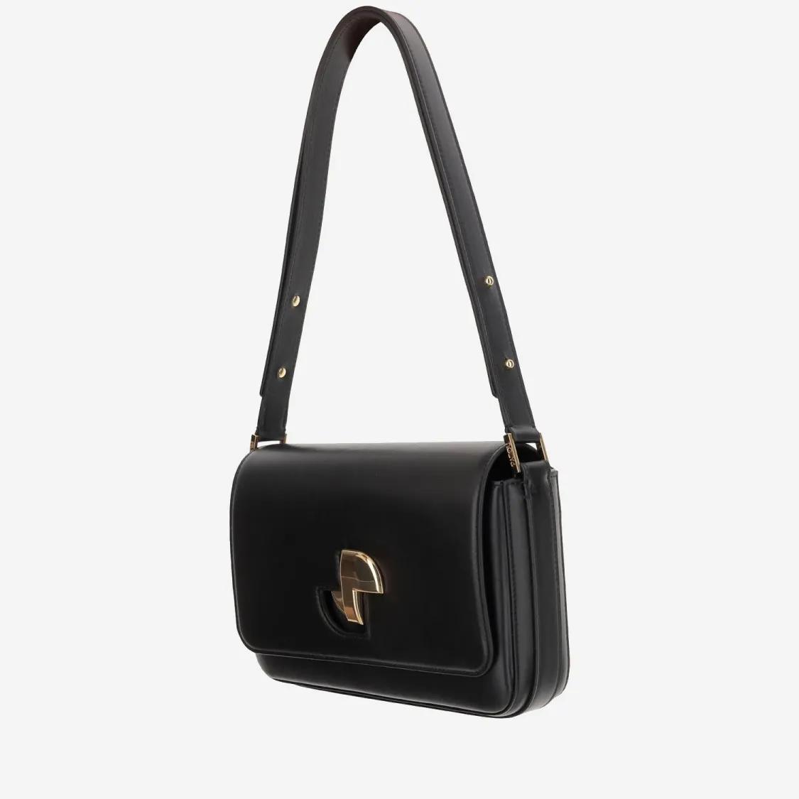 Patou Hobo bags Le Classic Lock Leather Bag in zwart