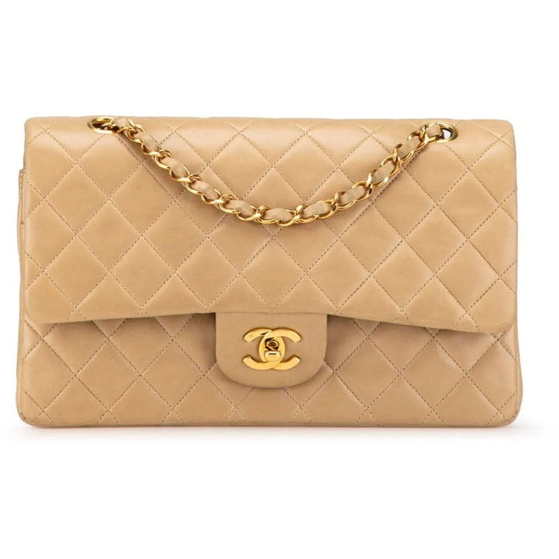 Chanel Sac à bandoulière Medium Classic Lambskin Double Flap braun