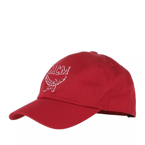 MCM New Logo Cotton Cap Ruby Red Stole