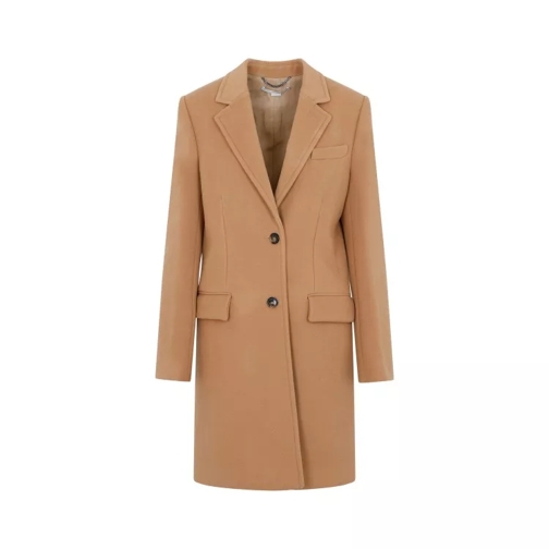 Stella McCartney New Camel Wool Structured Coat Brown 