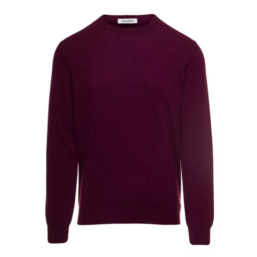 Gaudenzi Purplish Red Crewneck Sweater In Cashmere Purple 