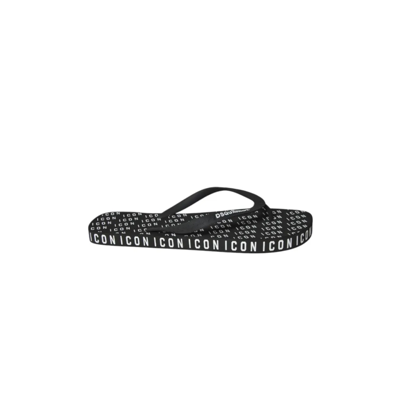 Dsquared2 Mocassin Black Rubber Logo Flip Flops Black