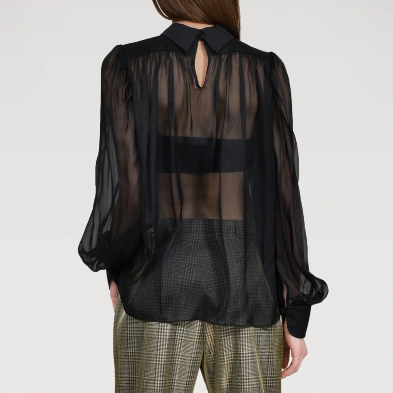 Helene Galwas Bluse Seidenbluse BIBI SEIDE schwarz(Image 3)