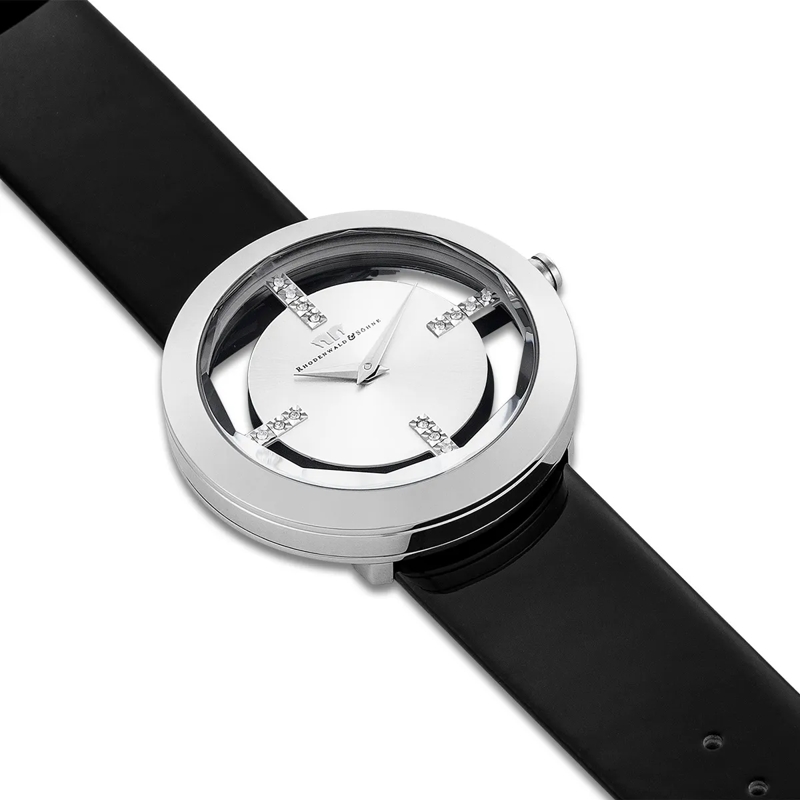 Rhodenwald & Söhne Automatikuhr Damen Armbanduhr Lucrezia Echtleder silber(Image 6)