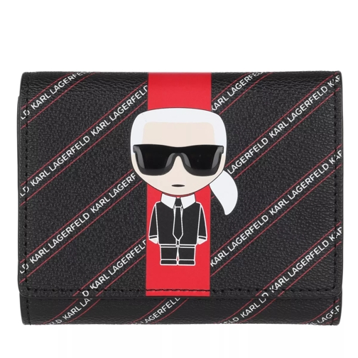 Karl Lagerfeld Stripe Ikonik Fold Wallet Black Vikbar plånbok