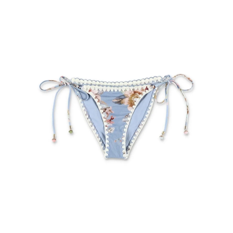 Zimmermann  Chambray Crochet Tie Bikini Brief Blue