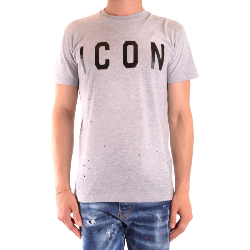 Dsquared2 T-shirt Multicolor Distressed T-Shirt With Bold Icon Print White