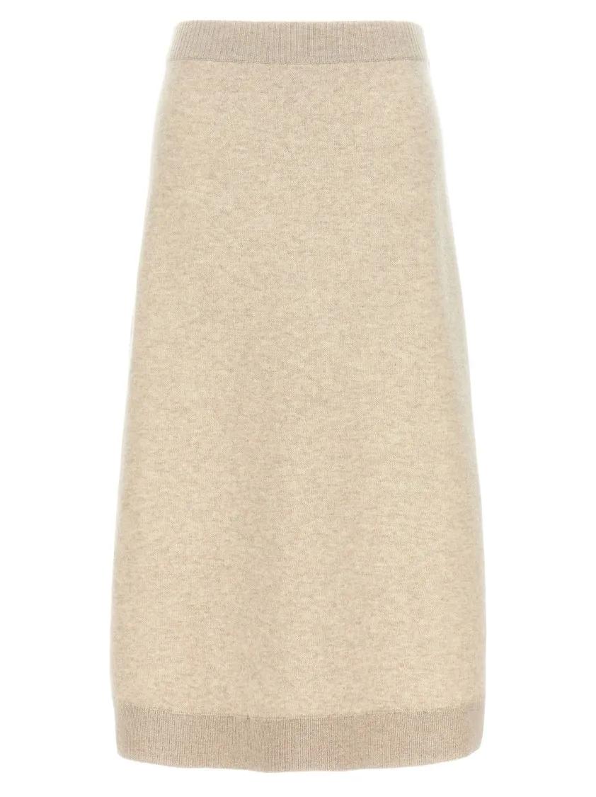 Thumbnail - Brunello Cucinelli - Stretch Cashmere Midi Skirt - Größe XS - beige