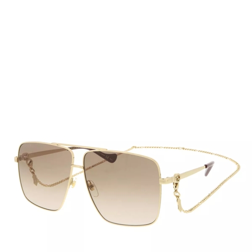 Gucci GG1087S-002 63 Woman Metal Gold-Brown Sunglasses