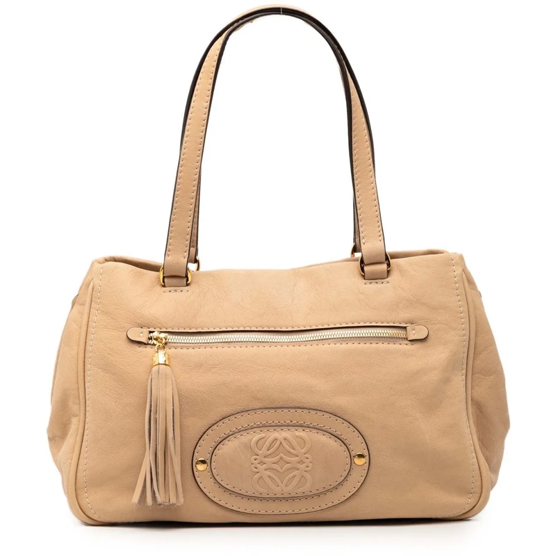 Loewe Sac à bandoulière Nubuck Anagram Madrid Fringe Shoulder Bag braun