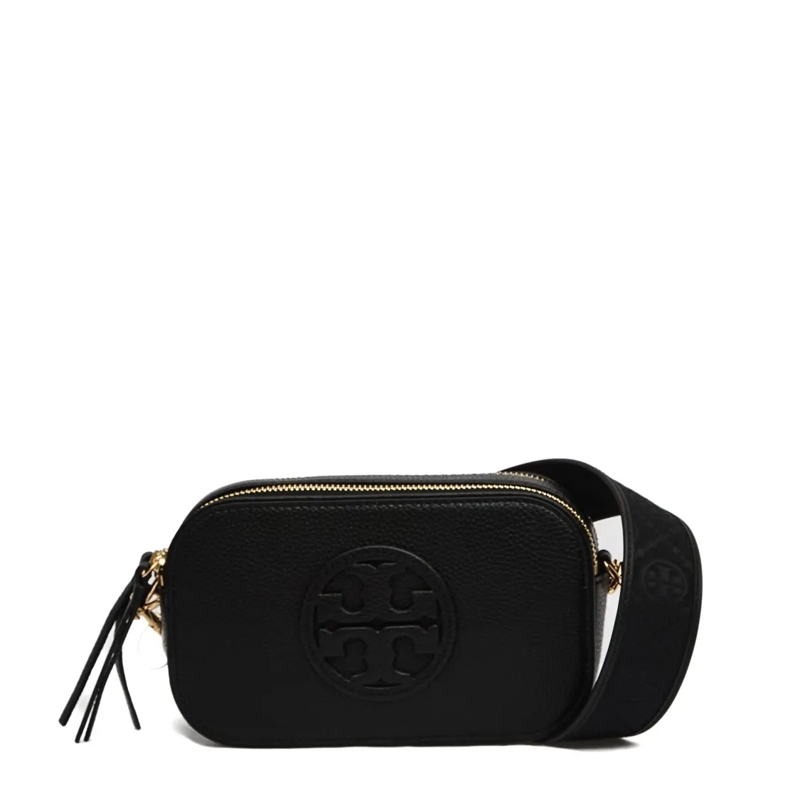 Tory Burch Schultertasche Pebbled Leather Mini Crossbody With Gold-Tone Hard Black