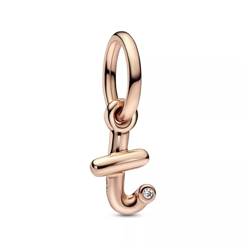 Pandora Letter t 14k rose gold-plated dangle with clear cubic zirconia Pendentif