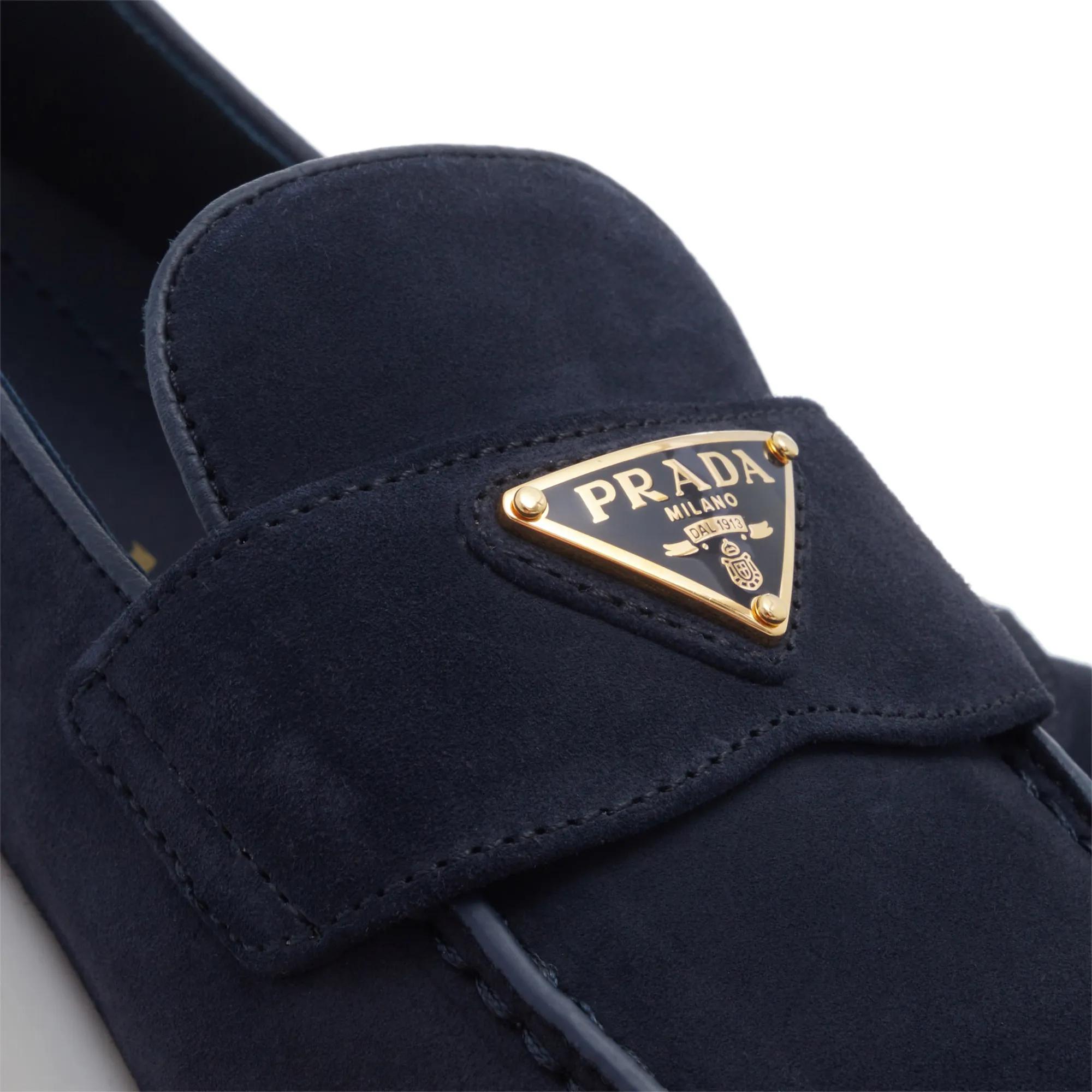 Thumbnail - Prada Loafer - Suede Logo Loafer - Gr. 41 (EU) - in Blau - für Damen