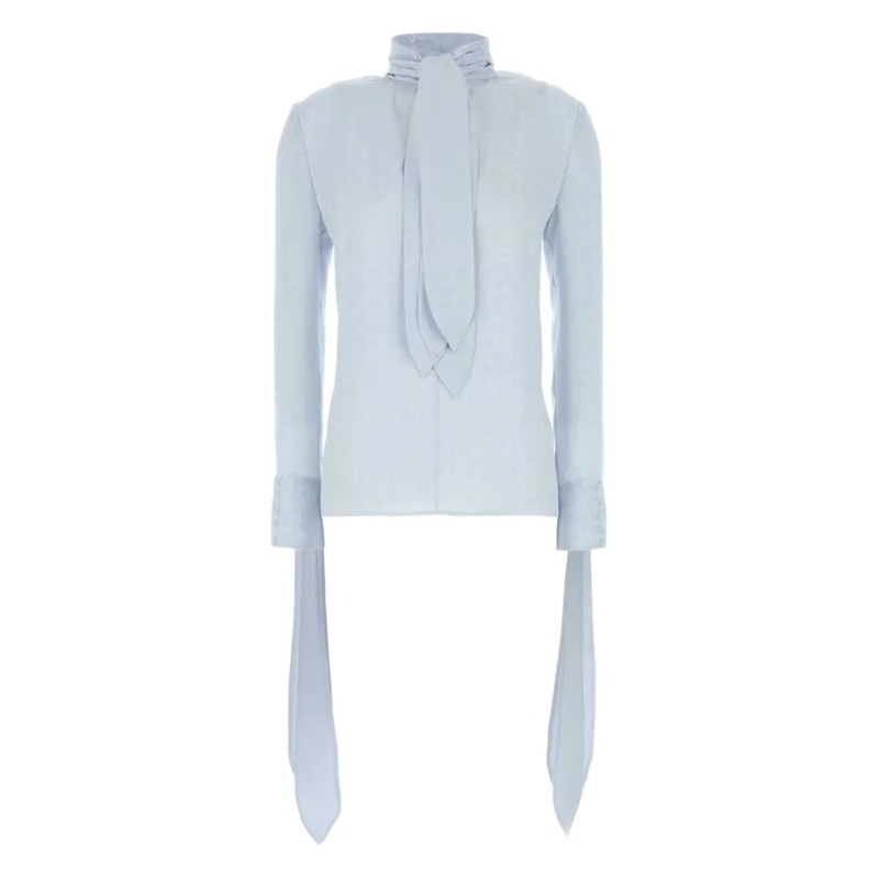 Givenchy Haut à manches longues Light Blue Long-Sleeved Top White