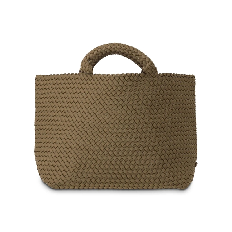 NAGHEDI Crossbodytas Tote Bag in geflochtener Optik Dunkelgrün