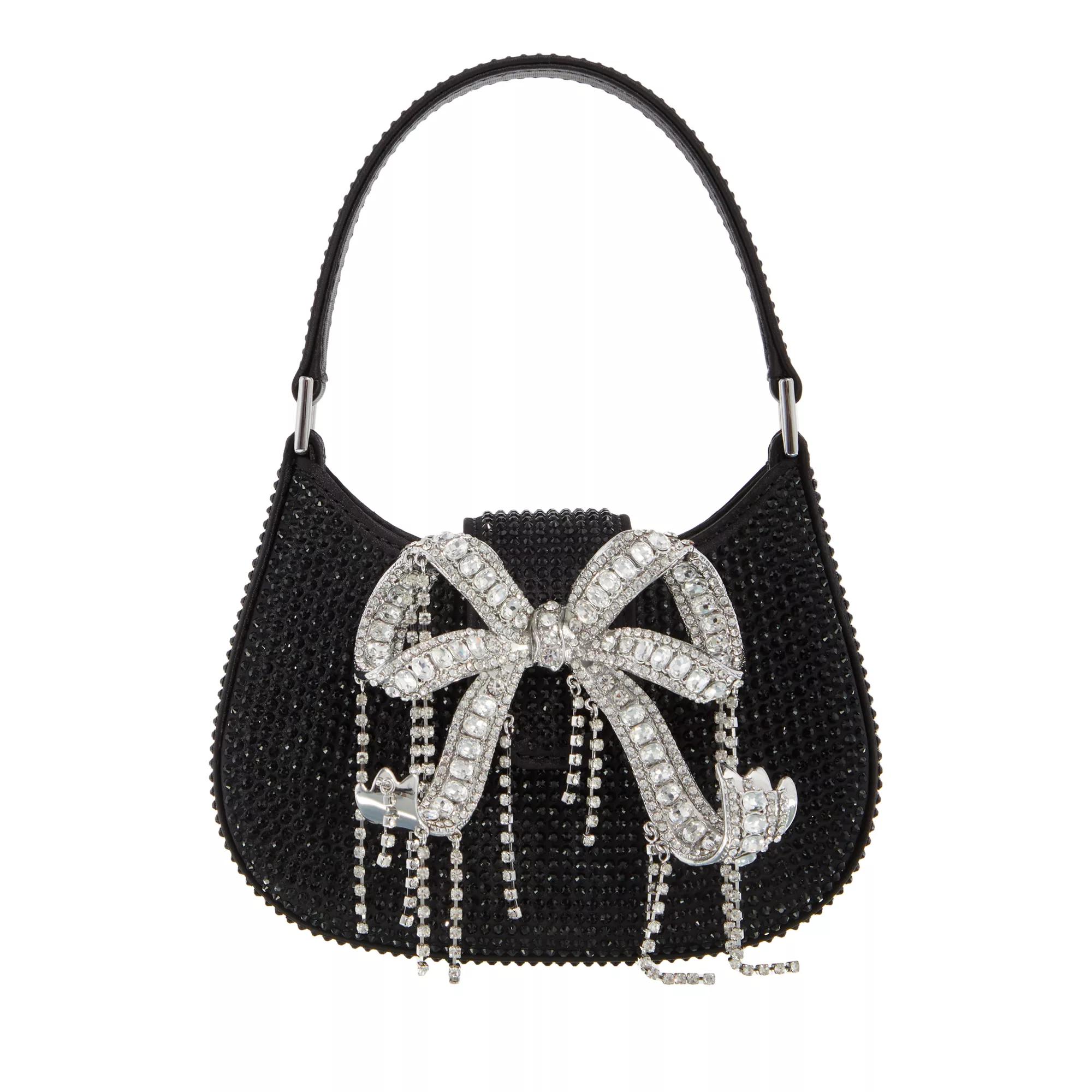 self-portrait Satchel Bag - Rhinestone Micro Crescent Bag - Gr. unisize - in Schwarz - für Damen