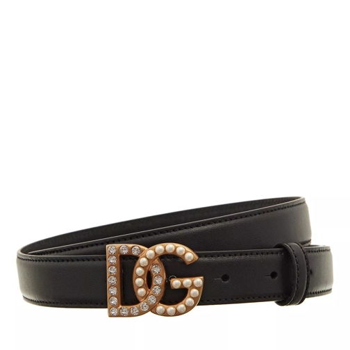 Dolce&Gabbana Logo Belt Black Leren Riem