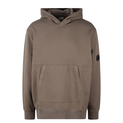 CP Company Diagonal Raised Fleece Lens Hooded Sweatshirt Green Huvtröja