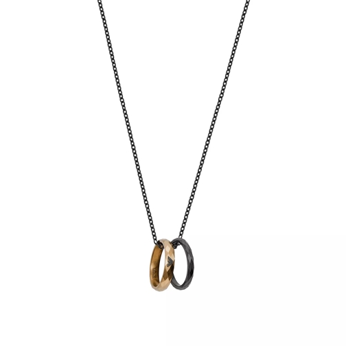 Emporio Armani Stainless Steel Pendant Necklace Black Mittellange Halskette
