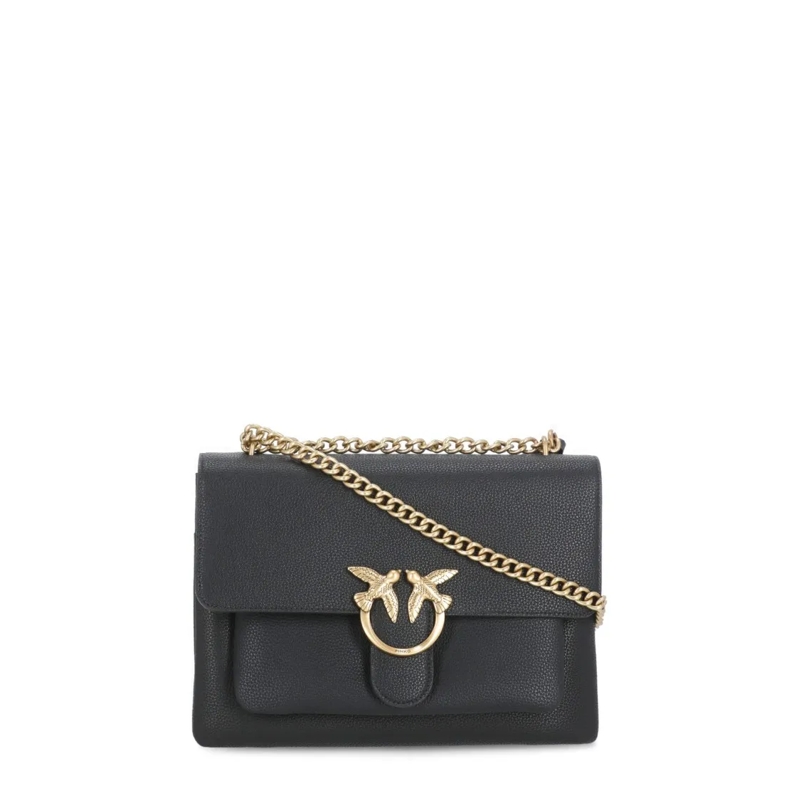Pinko Schultertasche Love Soft Big Nero-Antique Gold