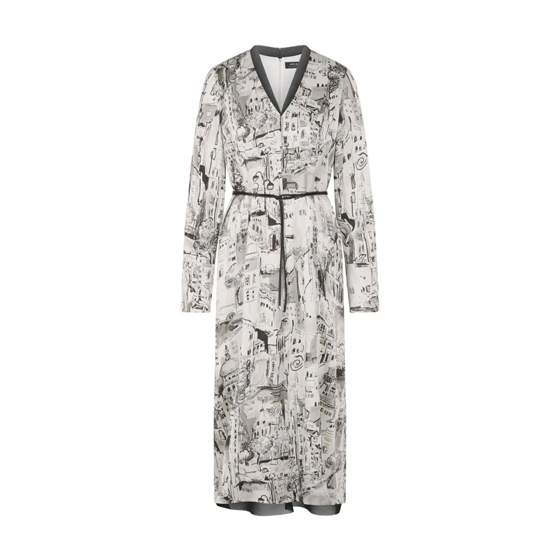 Marc Cain  Midikleid mit Print Hellgrau