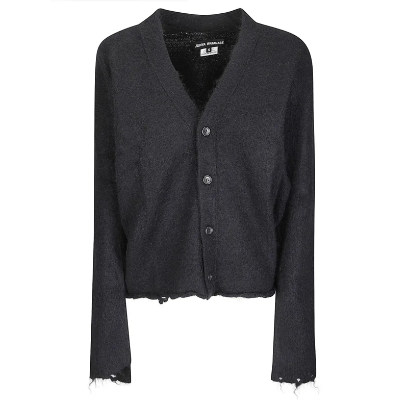 Junya Watanabe Strickjacke Knit Sweater With Ribbed Cuffs By Junya Watanabe Black