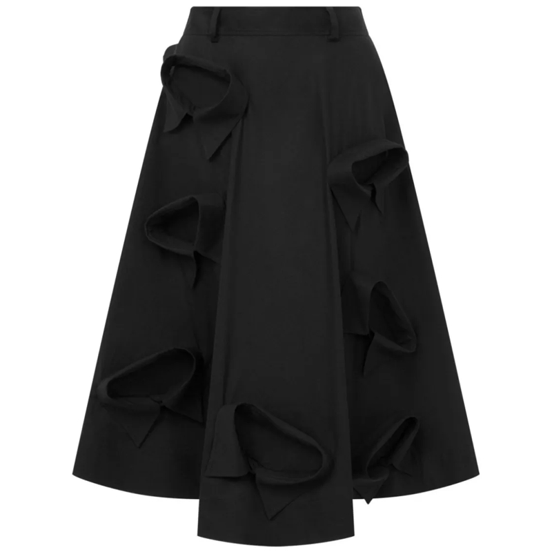 Moschino Midirok Knee-Length A-Line Skirt With Sculptural Details Black