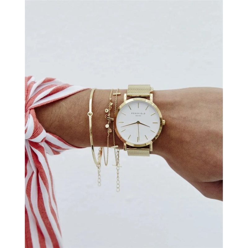 Rosefield Quarzuhr Damenuhr Mercer Rund Mesh gold(Image 2)