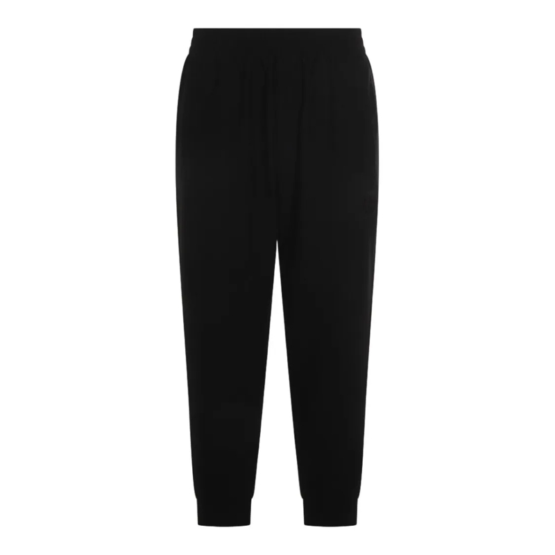 Giorgio Armani Pantalon Relaxed Fit Black Trousers With Textured Fabric Black