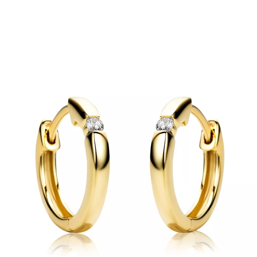 BELORO 9KT Diamond Creole Earring Yellow Gold Créole
