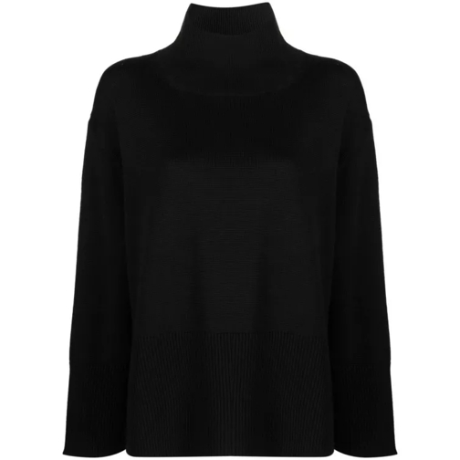 Roberto Collina Black Turtleneck Wool Sweater Black Pull en laine