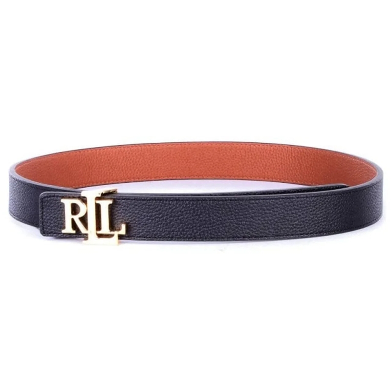 Ralph Lauren Leren Riem Belts Black Tan schwarz
