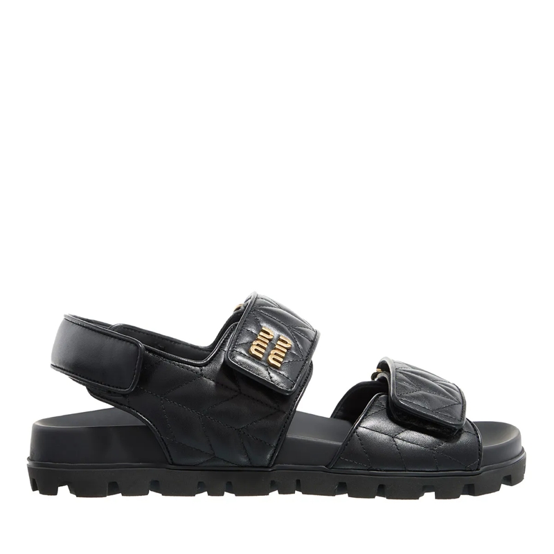 Miu Miu Sandalen Quilted Leather Sandals Nero