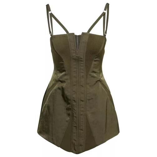 Dion Lee Green Sleeveless Minidress With Contouring Panel C Green 