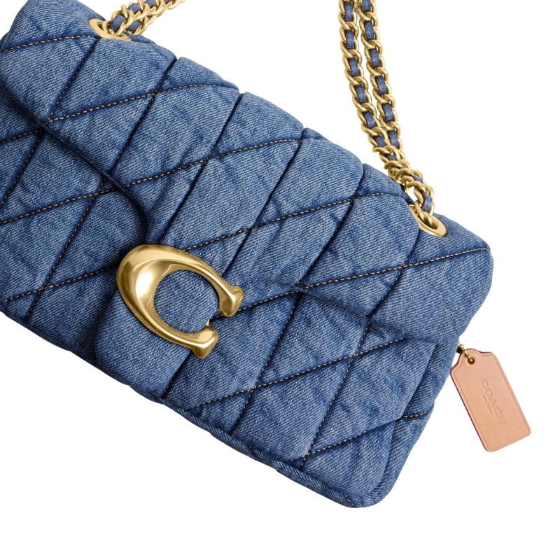 Coach Crossbody Bag Quilted Denim Tabby Shoulderbag 26 Indigo(Image 6)