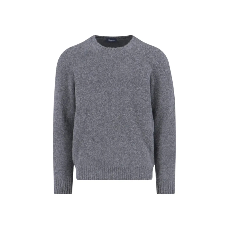 Drumohr Pull Cashmere Sweater, Grey, Crew Neck Grey