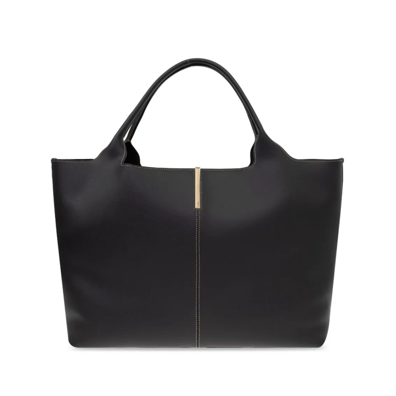 Tod's Fourre-tout Spacious Tote Bag With Design And Lining Black