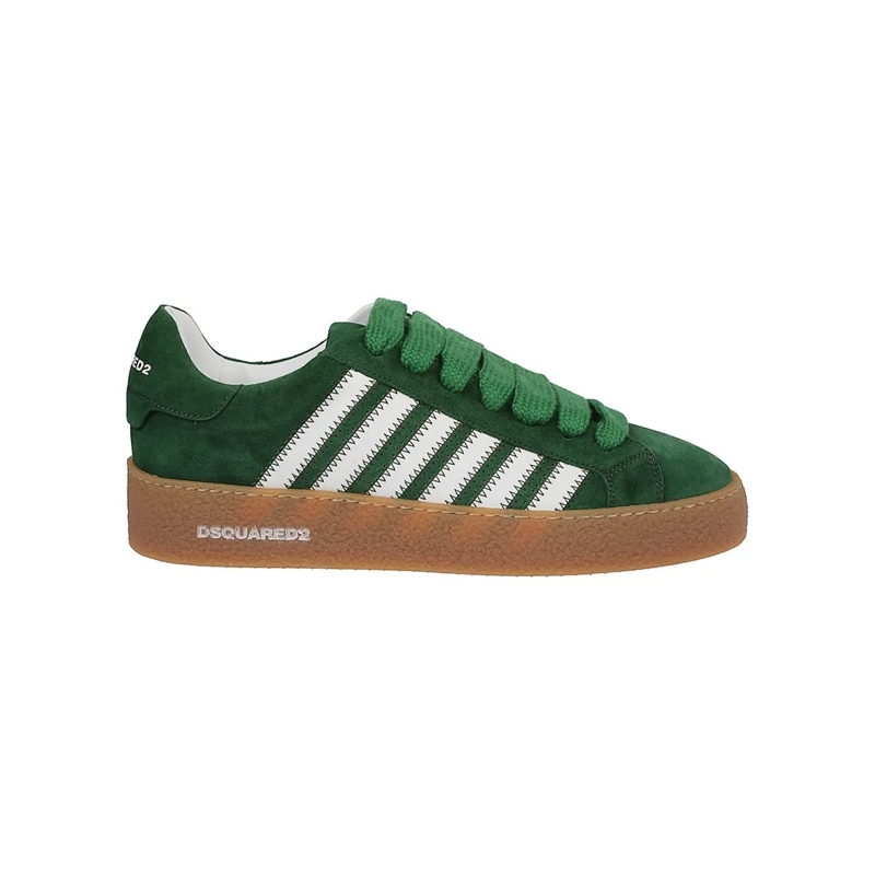 Dsquared2 Sneaker basse Textured Green Sneakers With Retro Patch And Chunk Black