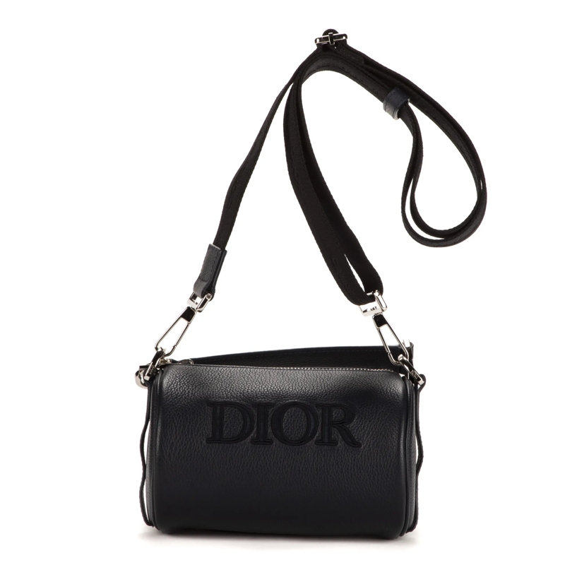 Christian Dior Crossbody Bag Dior Roller Mini Navy Cowhide leather Silver AA Mi marineblau