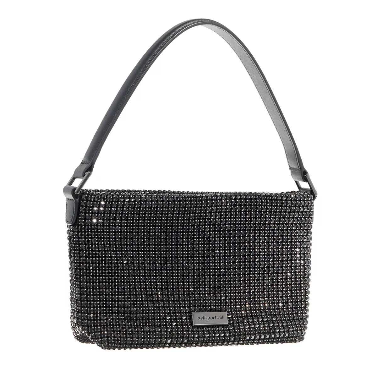 Self-portrait Pochettes Diamante Small Hobo Bag in zwart