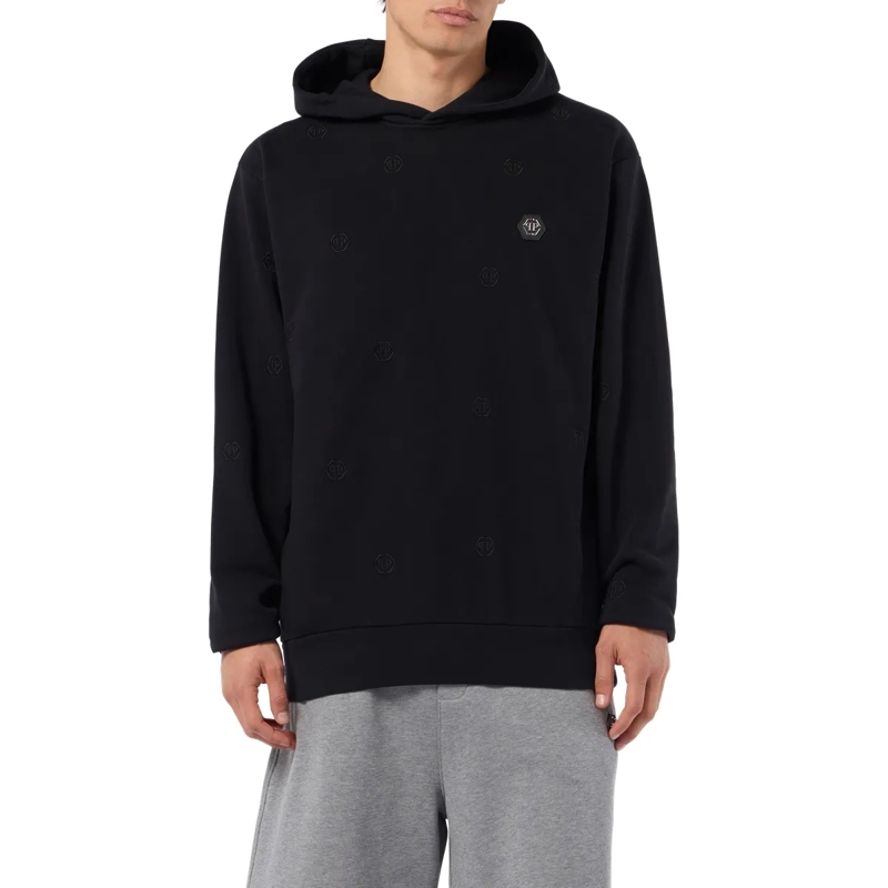 Philipp Plein Top Embroidered Hoodie Sweatshirt Monogram Monogram schwarz(Image 3)