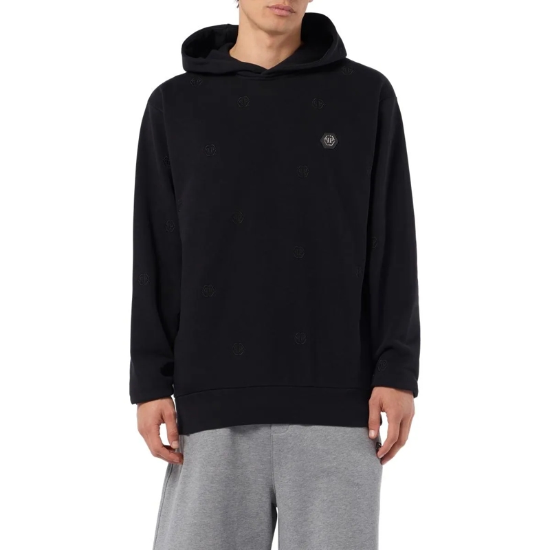 Philipp Plein Sweatshirt Embroidered Hoodie Sweatshirt Monogram Monogram schwarz(Image 4)