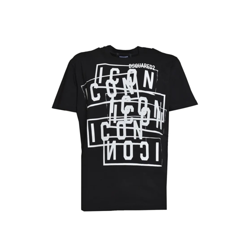 Dsquared2 T-shirts Black Cotton Icon Stamps T-Shirt Black