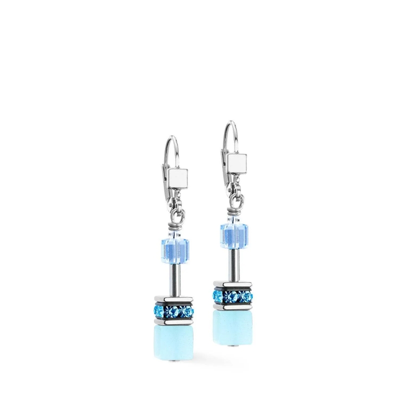 COEUR DE LION Ohrstecker GeoCUBE® Iconic Ohrringe blau