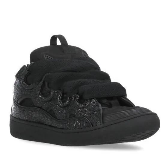 Lanvin Low-Top Sneaker - Black Leather And Fabric Sneakers - Gr. 40 (EU) - in Schwarz - für Damen